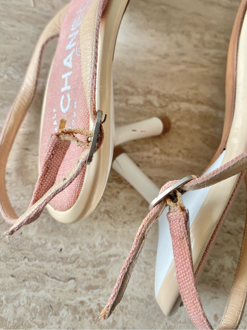 Vintage Chanel Crystal Star CC Sandal Heels - Picture 6 of 12